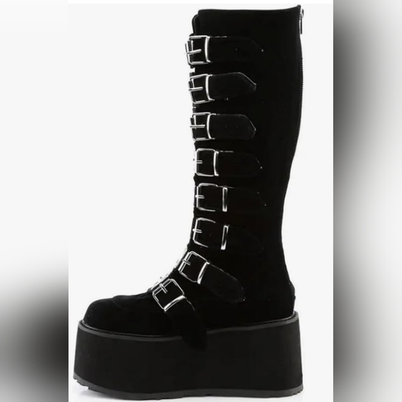 UniqueStride Chunky Heel Goth Platform Boots - Picture 3 of 9